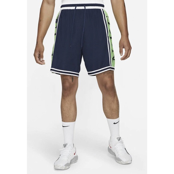 Nike Mens DNA+ Basketball Shorts College Navy Lime Glow Sz XL DA5705-419 - Picture 1 of 9
